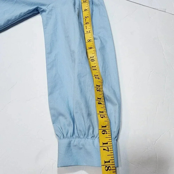 Zara Shirt Button Down Kids 11-12  Light Blue  Studded  Longsleeve - Picture 8 of 15